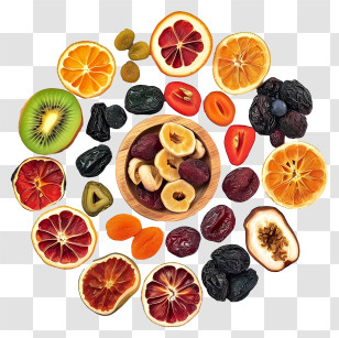 Dried Fruit - Assortment Of Colorful Dried Fruits Transparent PNG