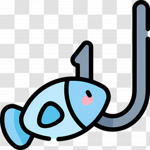 Fishing Hooks - Fish Caught On Hook Transparent PNG