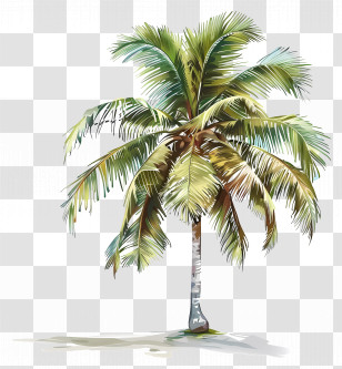 Coconut Tree - Realistic Coconut Tree Illustration Transparent PNG