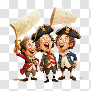 International Town Criers Day - Three Joyful Men In Historical Attire Transparent PNG