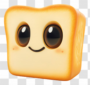 White Bread - Cute Smiling Bread Transparent PNG