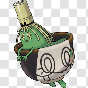 Sinistcha - Green Cartoon Character In Tea Cup Transparent PNG