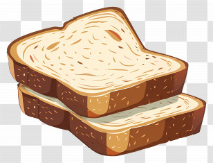 Whole Wheat Bread - Two Pieces Of Freshly Sliced Bread Transparent PNG