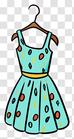 Blue Dress - Polka Dot Dress On A Hanger Transparent PNG