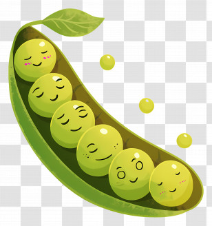Pea Pods - Cute Peas In A Pod Illustration Transparent PNG