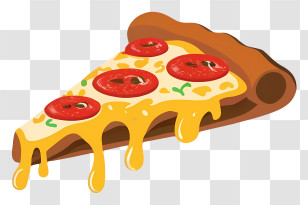 Pizza - Tasty Pizza Slice With Tomato Toppings Transparent PNG