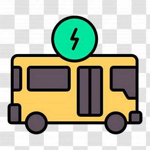 Electrical Bus - Yellow Electric Bus Transparent PNG