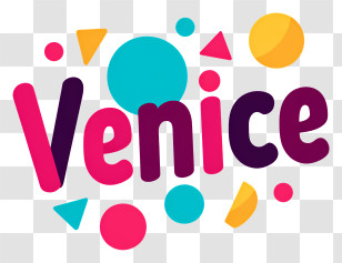 Venice - Playful Venice Typography Logo Transparent PNG