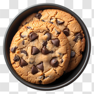 Chocolate Chip Cookies In Bowl - Chocolate Chip Cookies In A Bowl Transparent PNG