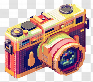 Pixel Camera - Pixel Art Vintage Camera Transparent PNG