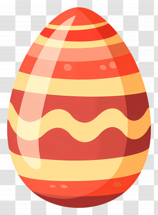 Easter Egg - Striped Easter Egg Decoration Transparent PNG
