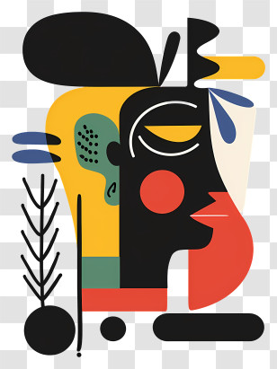 Black History Month - Colorful Abstract Face Art Transparent PNG