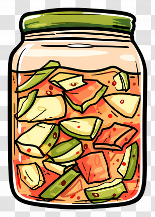 Kimchi Jar - Colorful Jar Of Pickled Vegetables Transparent PNG