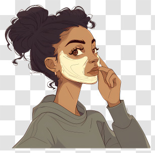 Woman Applying Mask - Woman Applying Face Mask Illustration Transparent PNG