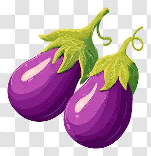 Eggplants - Cute Purple Eggplants Illustration Transparent PNG