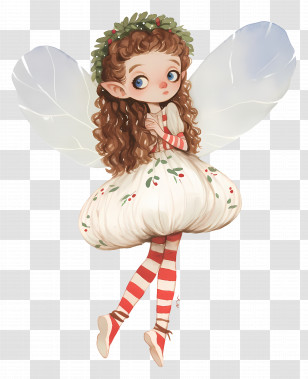 Christmas Fairy - Christmas-themed Cute Fairy Illustration Transparent PNG