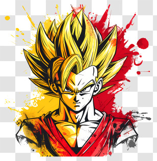 Goku - Dynamic Anime Character With Spiky Yellow Hair Transparent PNG