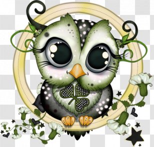 Lucky Owl Little Android Bird - Hand-painted Articles Transparent PNG