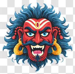 Demonic Face - Fierce Demon Face Illustration Transparent PNG