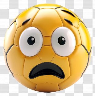 Soccer - Shocked Cartoon Soccer Ball Face Transparent PNG