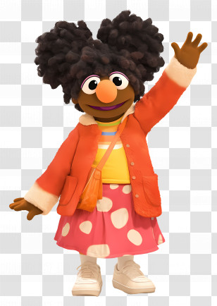 Gabrielle - Puppet Character In Polka Dot Skirt Transparent PNG