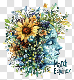 March Equinox - March Equinox Floral Illustration Transparent PNG