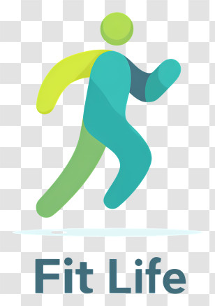 Fit Life Logo - Green Running Fitness Logo Transparent PNG