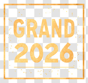 Grand 2026 - Grand 2026 Gold Celebration Frame Transparent PNG