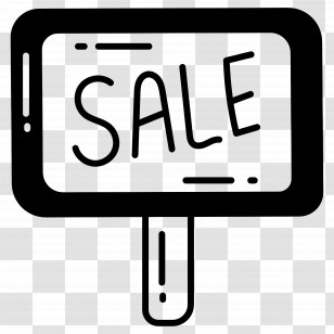 Sale Sign - Handheld Sale Sign For Promotional Advertisement Transparent PNG