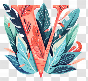 Letter V - Nature-Inspired Letter V Transparent PNG