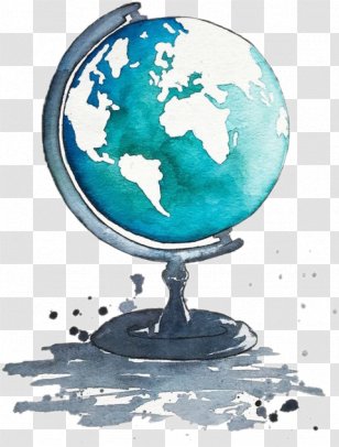 Globe Watercolor Painting Drawing Art - Map Transparent PNG