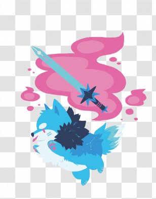 Graphic Design Flat - Vector Cartoon Wolf With Sword Transparent PNG