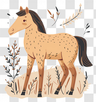Cute Horse - Graceful Horse Illustration Transparent PNG
