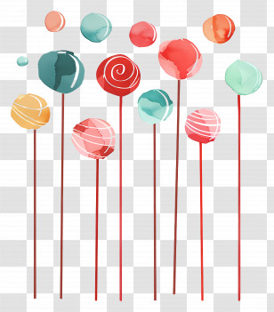 Lollipops - Colorful Lollipops On Sticks Illustration Transparent PNG