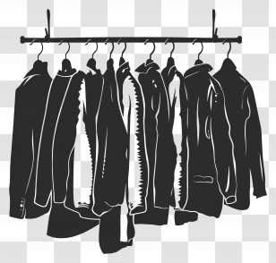 Clothes - Clothes Hanging On Rack Transparent PNG