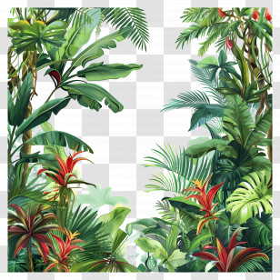 Jungle Rainforest - Lush Tropical Jungle Illustration Transparent PNG