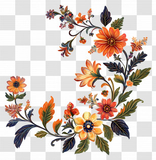 India Flower - Ornamental Floral Design Transparent PNG