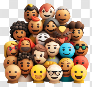 World Storytelling Day - Colorful And Diverse Emoji Faces Transparent PNG
