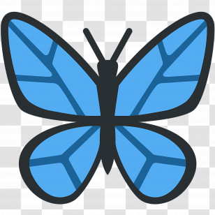 Butterfly Emoji - Blue Butterfly Illustration Transparent PNG