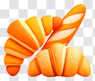 Croissant And Baguette - Croissants And Baguette Illustration Transparent PNG
