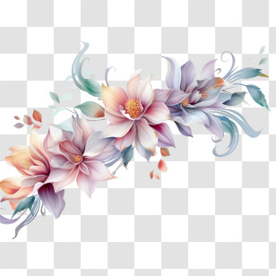 Flower Line
 - Watercolor Floral Arrangement Transparent PNG