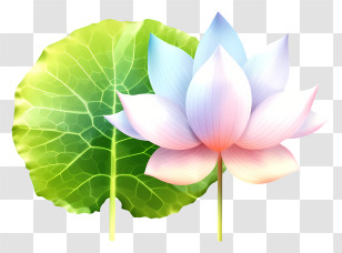 Leaves - Lotus Flower And Green Leaf Transparent PNG
