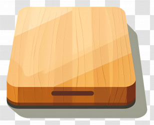 Wooden Cutting Board - Smooth Wooden Block Transparent PNG