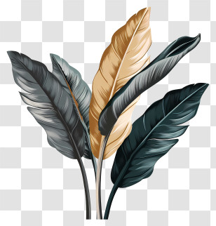 Banana Leaf - Tropical Leaves In Various Colors Transparent PNG