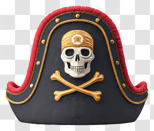 Pirate Hat With Skull Emblem - Pirate Hat With Skull And Crossbones Transparent PNG