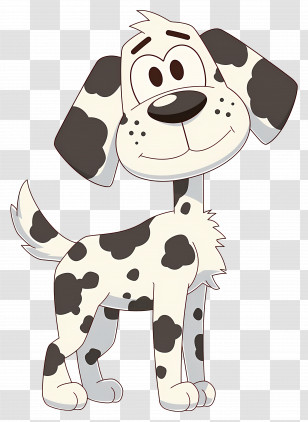 Dalmatian Dog - Smiling Cartoon Dalmatian Dog Transparent PNG