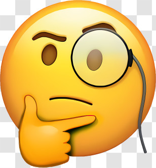 Emoji - Curious Thinking Emoji With Monocle Transparent PNG