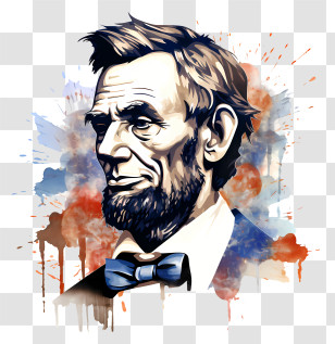 Abraham Lincoln - Watercolor Portrait Of Historical Figure Transparent PNG