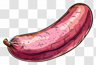 Sausage - Colorful Cartoon Banana Illustration Transparent PNG