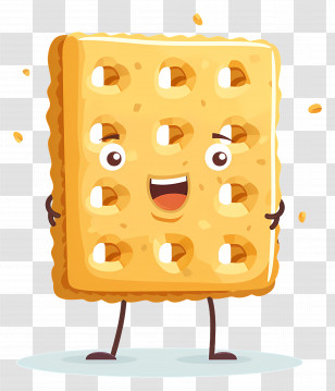 Smiling Biscuit Cartoon - Smiling Biscuit Cartoon Illustration Transparent PNG